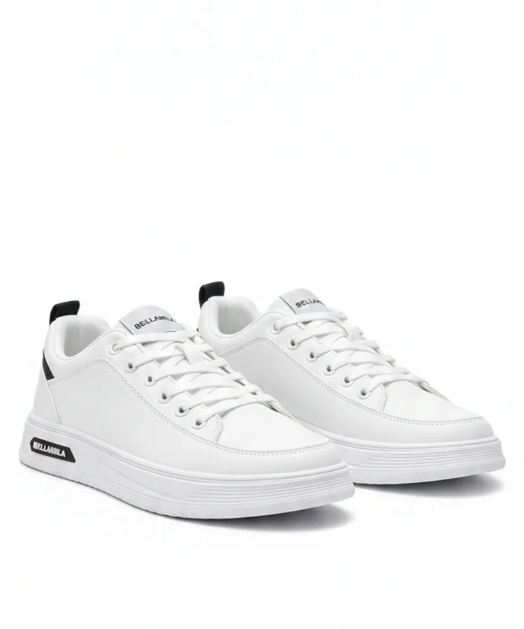 Białe męskie sneakersy z elastycznymi sznurówkami Arthur