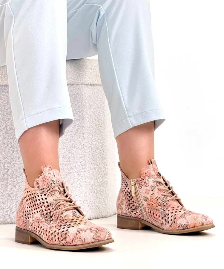 Wielokolorowe Ażurowe Botki Potocki