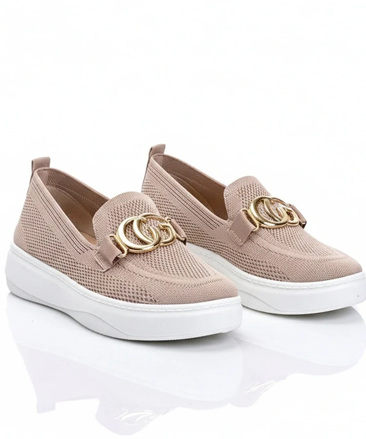 Różowe Wsuwane Materiałowe Tenisówki Z Klamerką Catherine