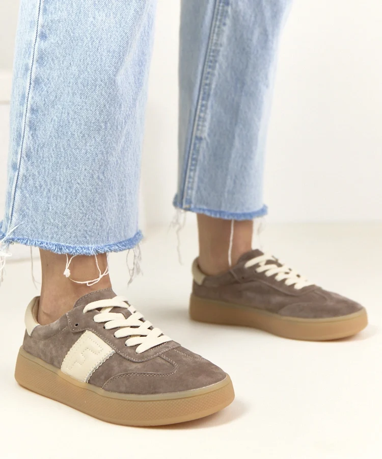 Ciemnobrązowe Skórzane Sneakersy Na Platformie Filippo