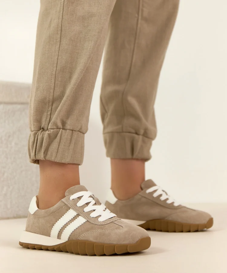 Beżowe Skórzane Sneakersy Filippo