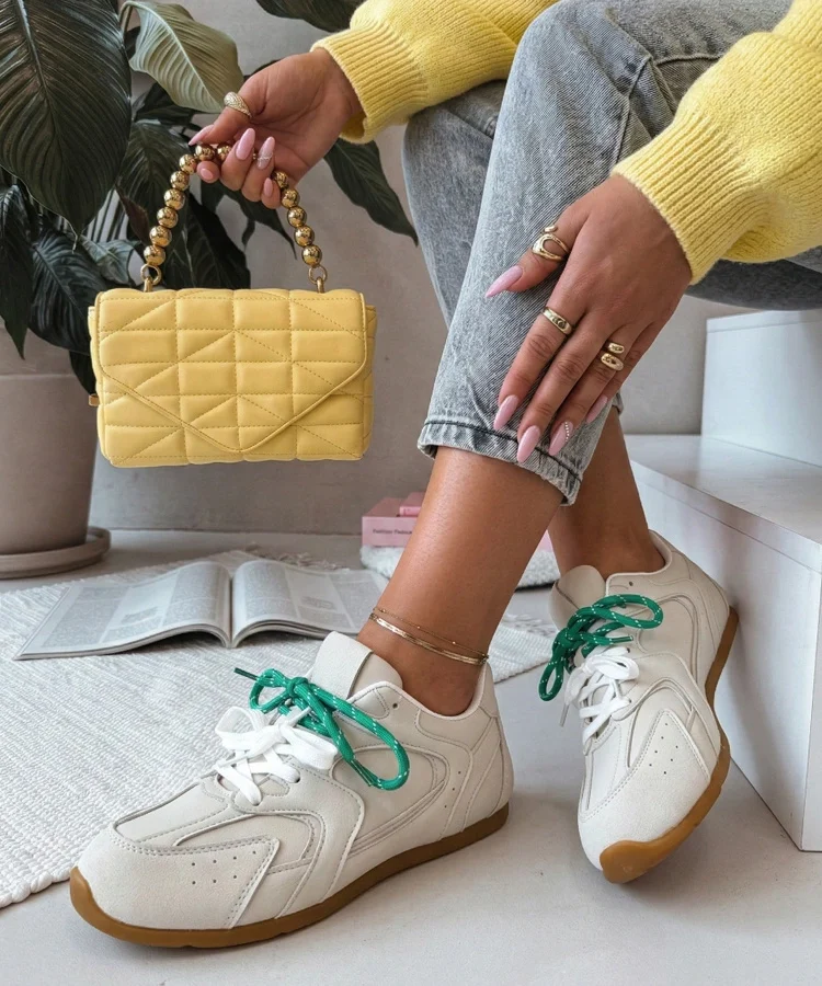 Szare sneakersy trampki damskie Casey