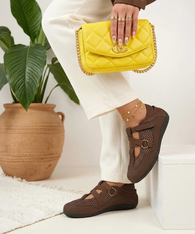 Brązowe Baleriny W Sportowym Stylu Vesper