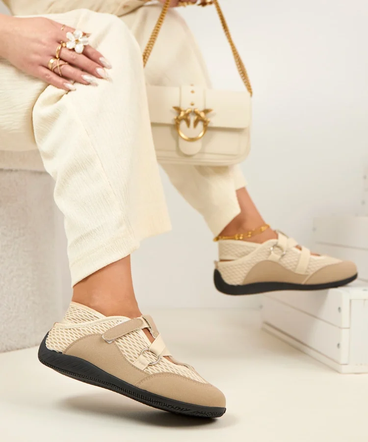 Beżowe Baleriny W Sportowym Stylu Vesper