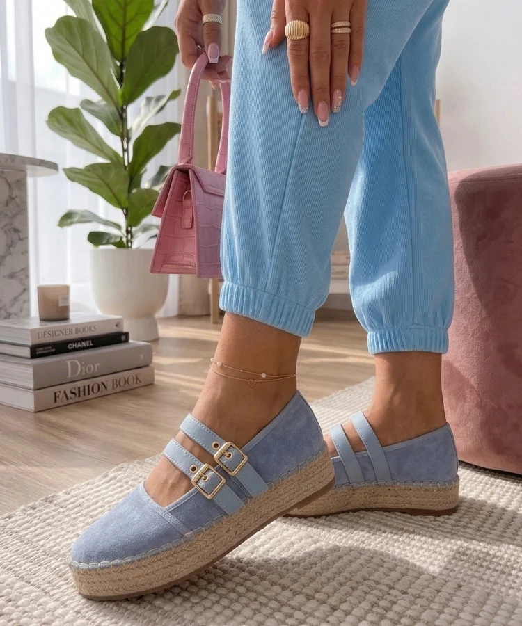 Niebieskie Espadryle Na Platformie Marcelle