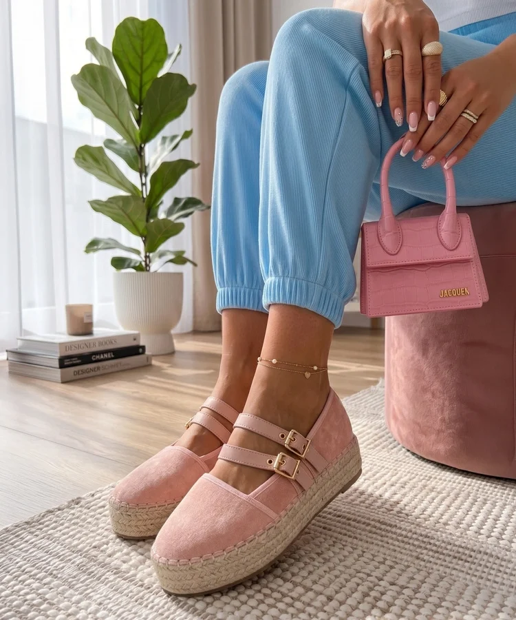 Różowe Espadryle Na Platformie Marcelle