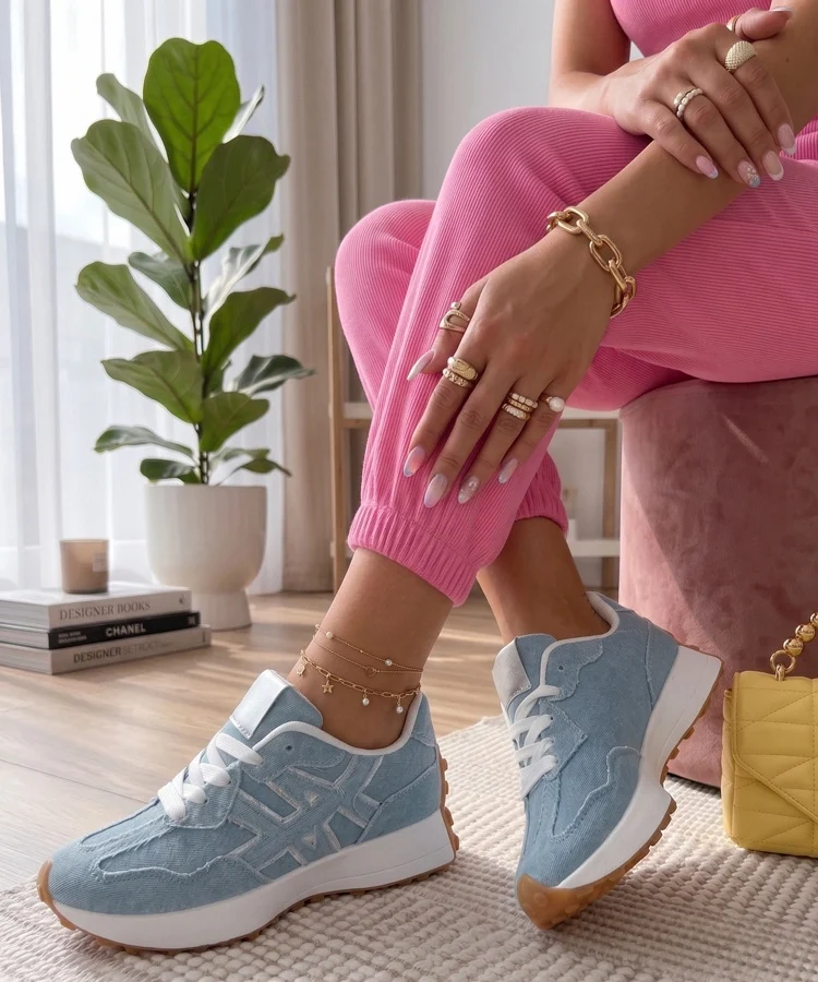 Jeansowe Sneakersy Na Platformie Constanza