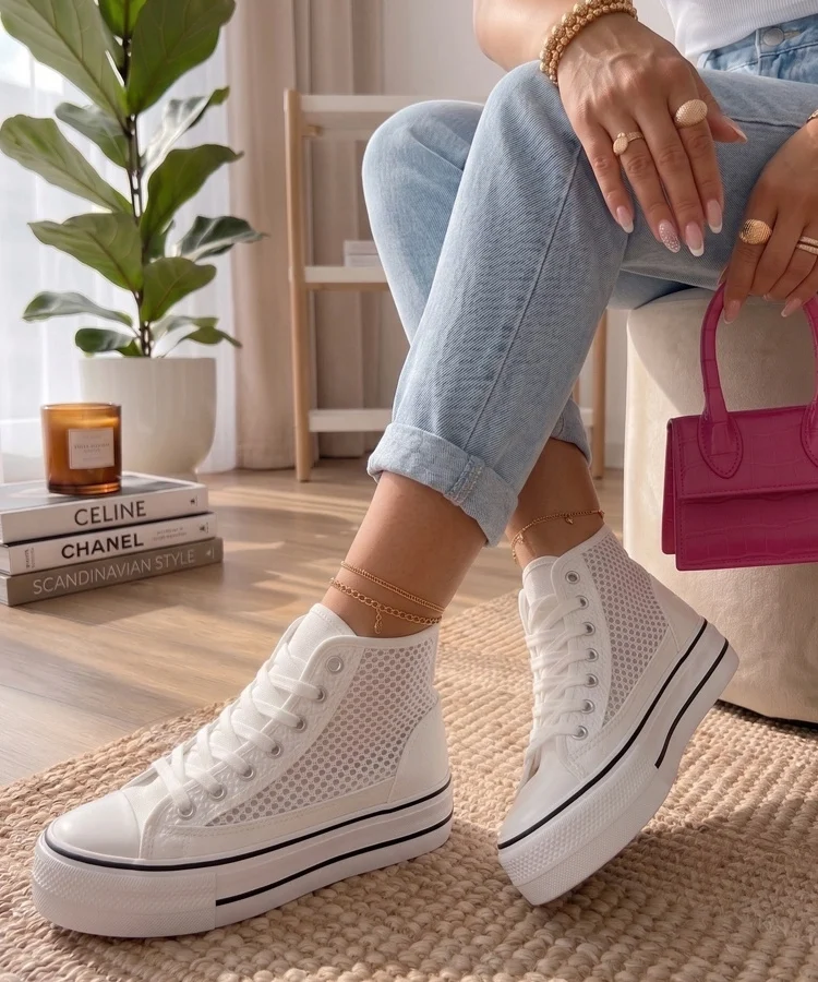 Białe Trampki Za Kostkę Piper